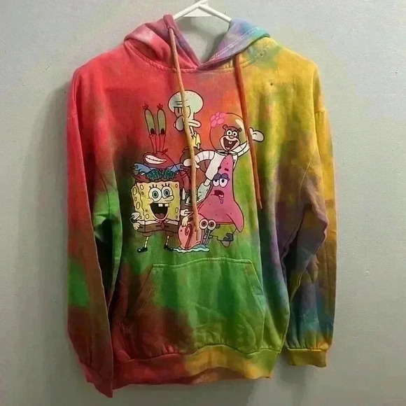 NWT NICKELODEON SPONGEBOB HOODED SWEATSHIRT IN SIZE M - Picture 3 of 8